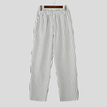 AIDASE  -  Men Striped Pants Elastic Waist Joggers Loose Casual Trousers Men Streetwear 2025 Fashion Male Straight Long Pants S-5XL aidase-shop